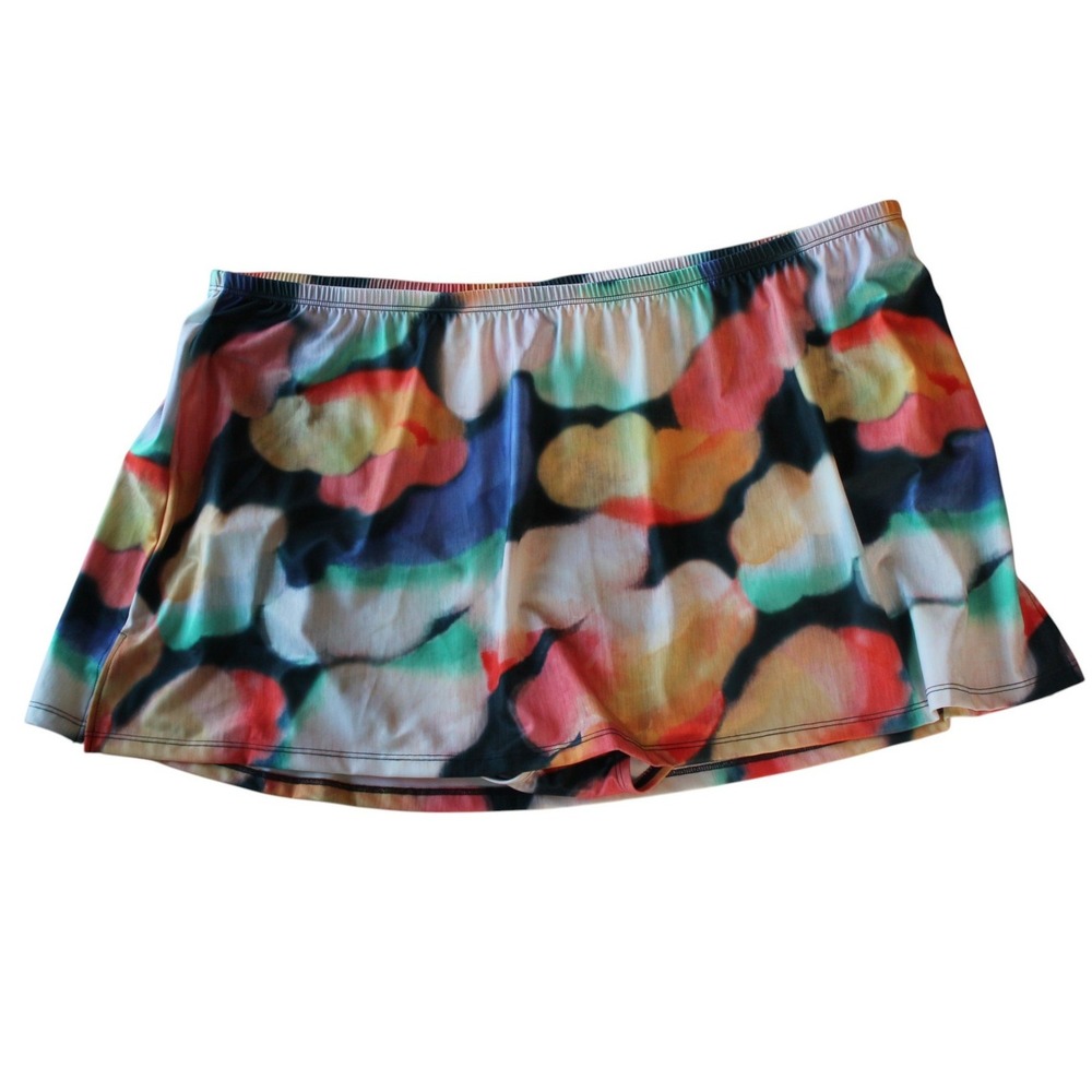 Cacique Swim Skirt‎ Multicolor Abstract Print Plus Size 24 New No Tag